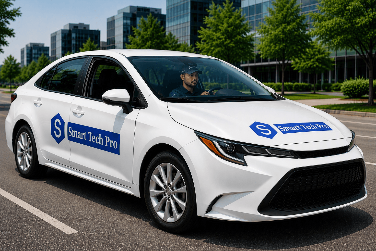 Smart Tech Pro mobile IT support vehicle with driver